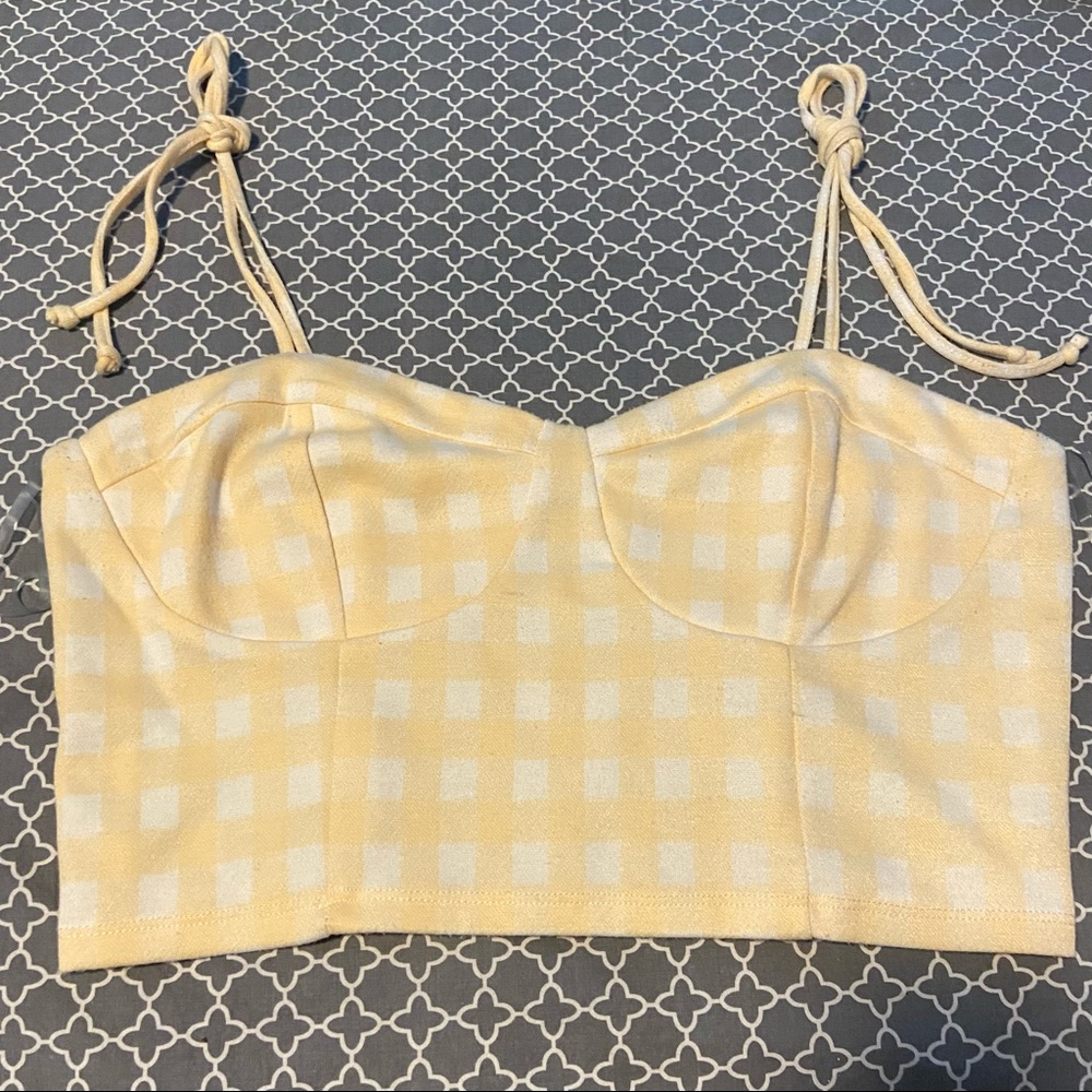 Yellow Plaid Crop Top